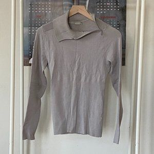 Karen Millen Women's Asymmetric Zip Ribbed Sweater